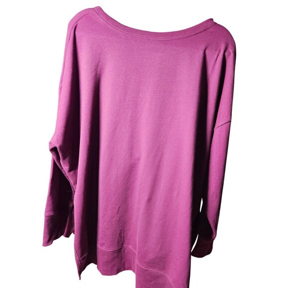 Terra & Sky Womens 2X Burgundy Crewneck Sweatshirt Relaxed Fit - Picture 3 of 3